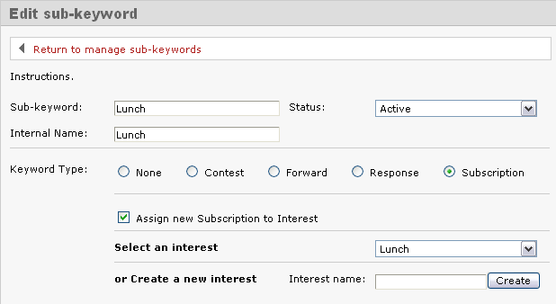 Interest Sub-keyword example